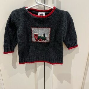 Good Lad Kids Train Sweater - Gray and Red